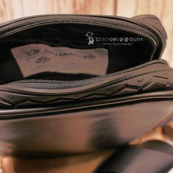 Umhängetasche VW T1 Bus 1 Fach Kunstleder rot-creme - Kopie