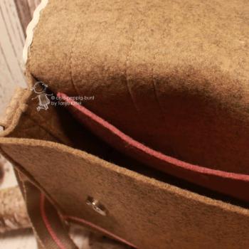 Trachten Filztasche Beige-Rosa – Handmade Umhängetasche mit Edelweiß