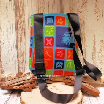 Umhängetasche VW T1 Bus buntes Neopren - unhaengetasche handtasche bunt vw bus t1