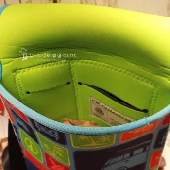 Umhängetasche VW T1 Bus buntes Neopren - unhaengetasche handtasche bunt vw bus t1