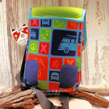 Umhängetasche VW T1 Bus buntes Neopren