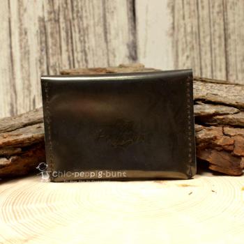 Kartenetui Visitenkartenetui Leder glänzende Gold-Optik