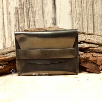 Kartenetui Visitenkartenetui Businesscard Holder Leder Gold Braun Glänzend Handmade 10cm