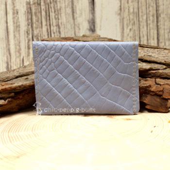 Kartenetui Visitenkartenetui Grau Leder Muster/Prägung