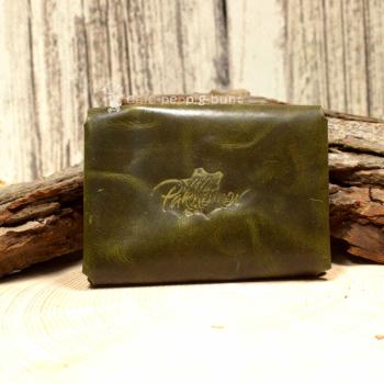 Kartenetui Visitenkartenetui grünes Glatteder