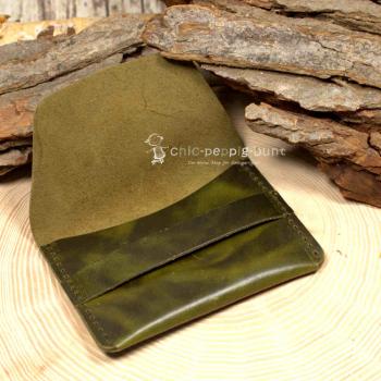 Visitenkartenetui grünem Leder