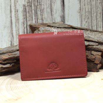 Visitenkartenetui Kartenetui Leder Rot Klein 3 Fächer Brieftasche Slim 10,5cm