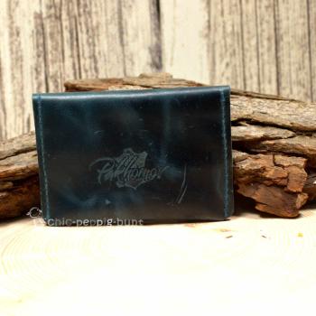 Kartenetui Visitenkartenetui türkis-blau Glatteder