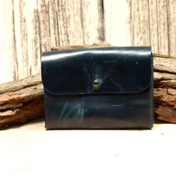 Kartenetui Visitenkartenetui Businesscard Holder Leder Türkis Blau Glatt Handmade 2 Fächer