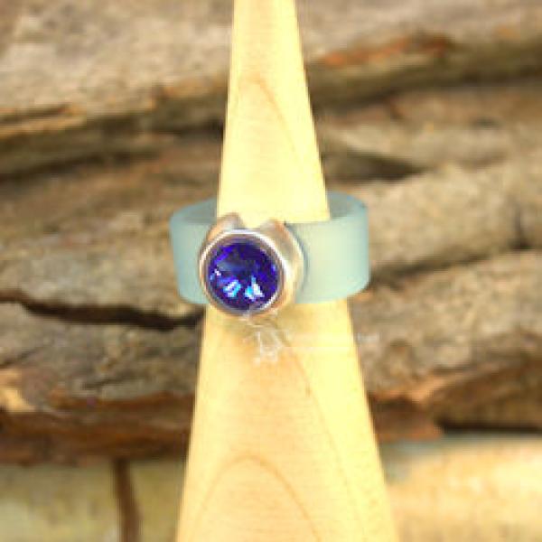 Damenring Swarovski - Kautschuk-Band - breit