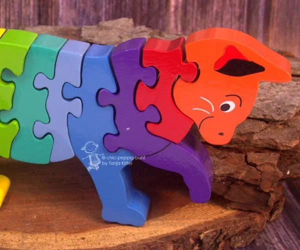 Zahlen Puzzle als bunte Katze