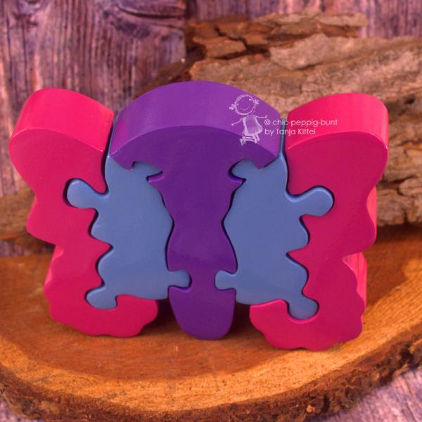 Zahlen Puzzle als bunter Schmetterling Zahlen Puzzle als bunter Schmetterling