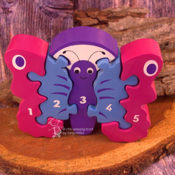 3 D Puzzle Schmetterling mit Zahlen von 1-5