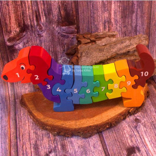 3 D Holz Puzzle mit Zahlen von 1-10