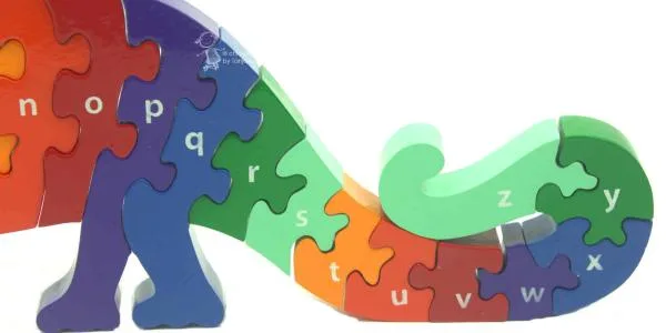 3D Dinosaurier ein Puzzle mit Buchstaben
