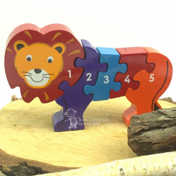 3 D Puzzle kleiner Löwe mit Zahlen von 1-5