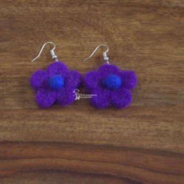 Ohrringe Filz Blume lila
