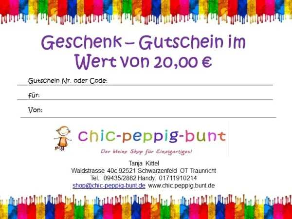 20 € Geschenkgutschein