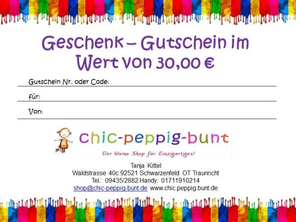 30 € Geschenkgutschein
