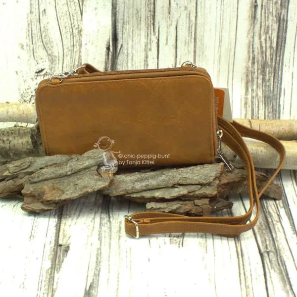 kleine Handtasche-Geldbeutel in hellbraun