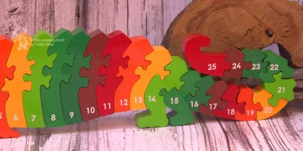 3D holz Puzzle Krokodil Zahlen