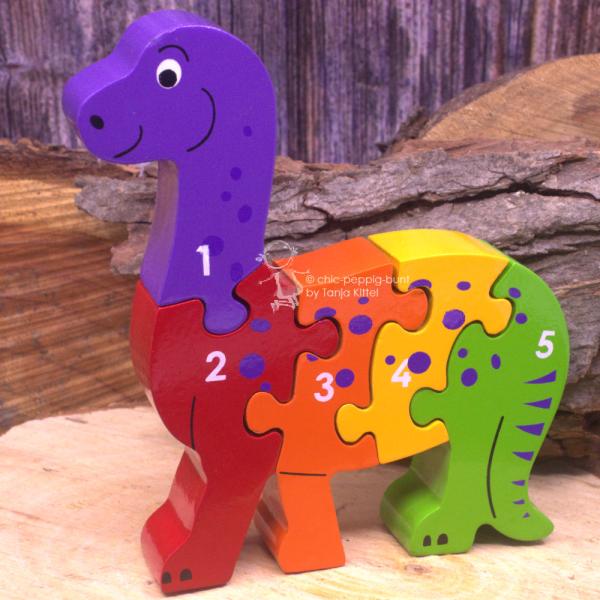 3 D Puzzle kleinerDinosaurier mit Zahlen von 1-5 3 D Puzzle kleinerDinosaurier mit Zahlen von 1-5