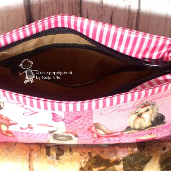 Umhängetasche klein - mit witzigen Hundemotiv - Kinderhandtasche klein hunde rosajpg