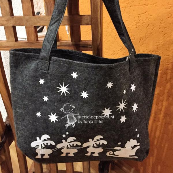 Stofftasche „Kutscher fahrt“ aus Filz Stofftasche „Kutscher fahrt“ aus Filz
