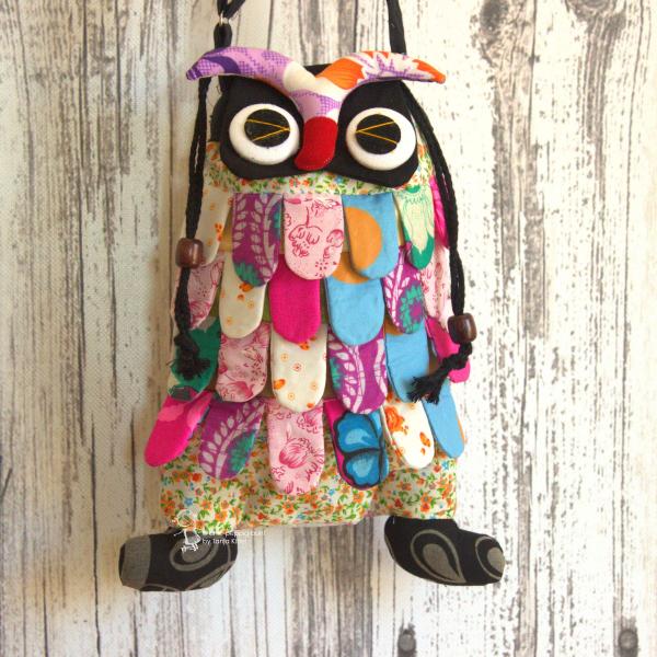 Umhängetasche Eule bunt 2 Fächer