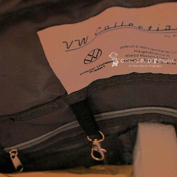 Umhängetasche VW T1 Bus 1 Fach Kunstleder blau-creme