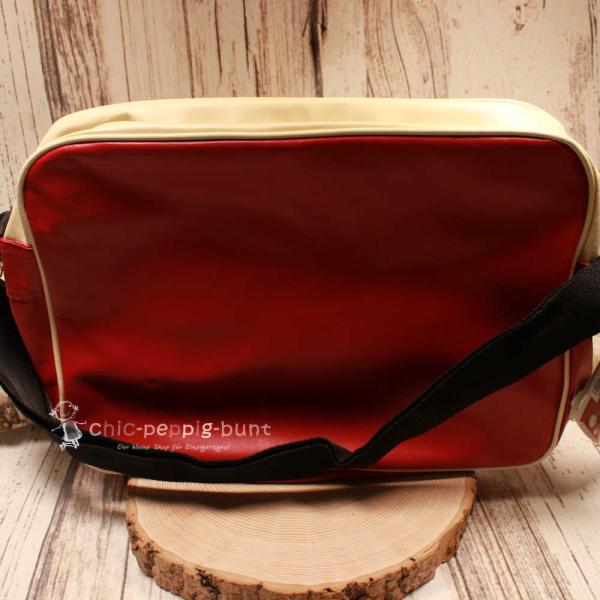 Umhängetasche VW T1 Bus 1 Fach Kunstleder rot-creme