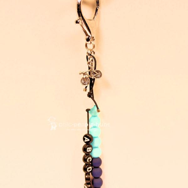 ABC Rechenkette Perlen hellblau dunkelblau