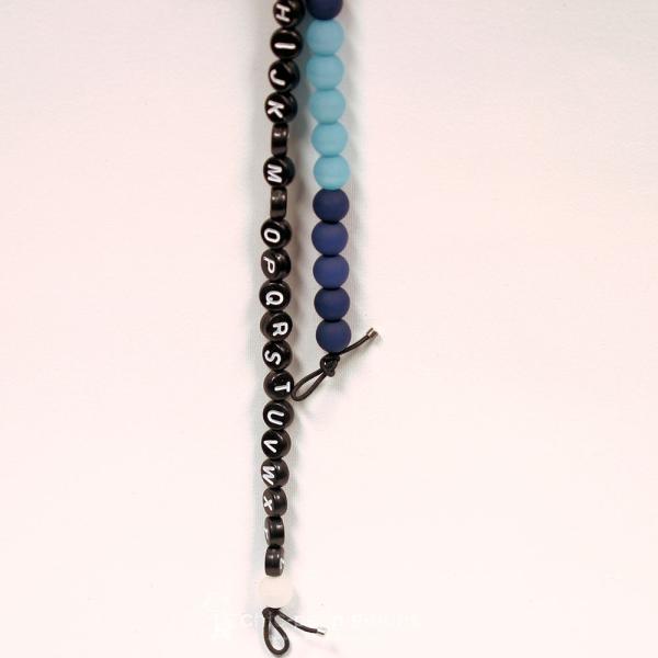 ABC Rechenkette Perlen hellblau dunkelblau