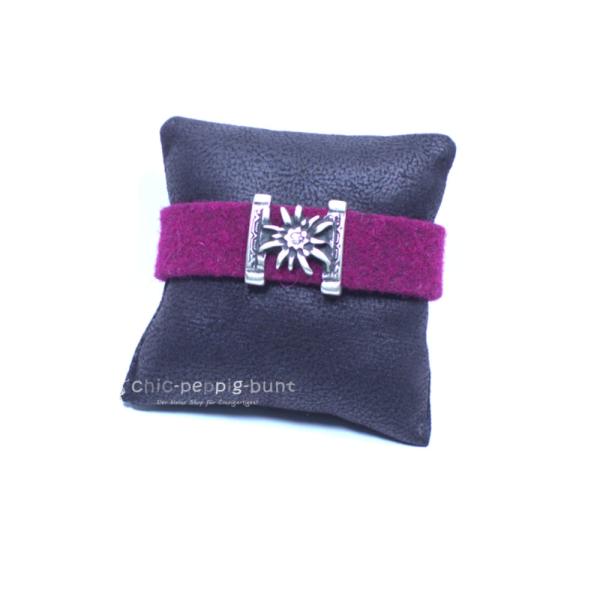 Trachten Armband Filz Bordeaux Edelweiß | Jetzt kaufen