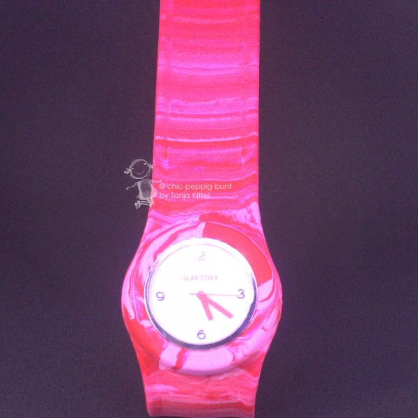 Armbanduhr Slappstixx Silikon rot rosa