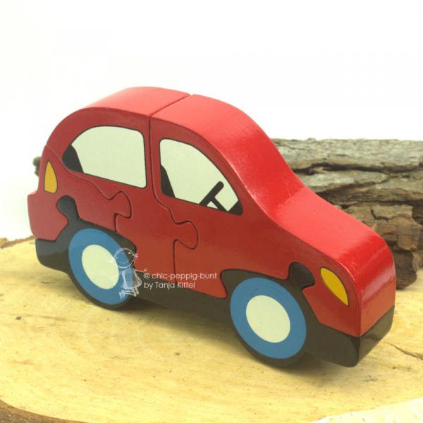 3 D Puzzle als Auto in rot