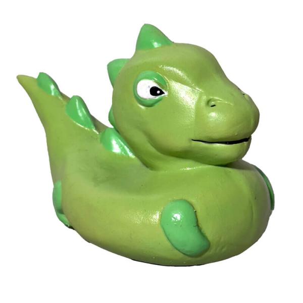 Hellgrüner Dinosaurier aus Naturkautschuk von Cao Ochu, handbemaltes Wasserspielzeug ohne Loch für Kleinkinder ab 1 Jahr.