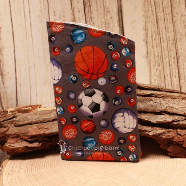 Brillenetui Stoff bunt Fussball - Billiardkugeln - Basketball