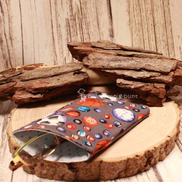 Brillenetui Stoff bunt Fussball - Billiardkugeln - Basketball