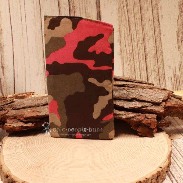 Brillenetui Stoff Camouflage mit pink