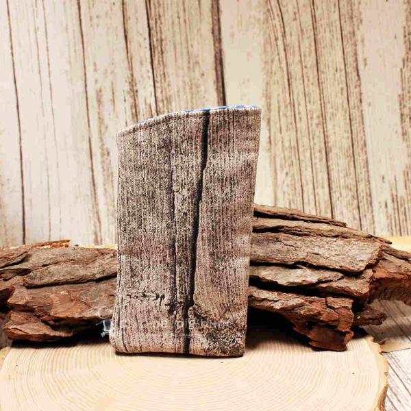 Brillenetui Stoff Holzoptik handmade