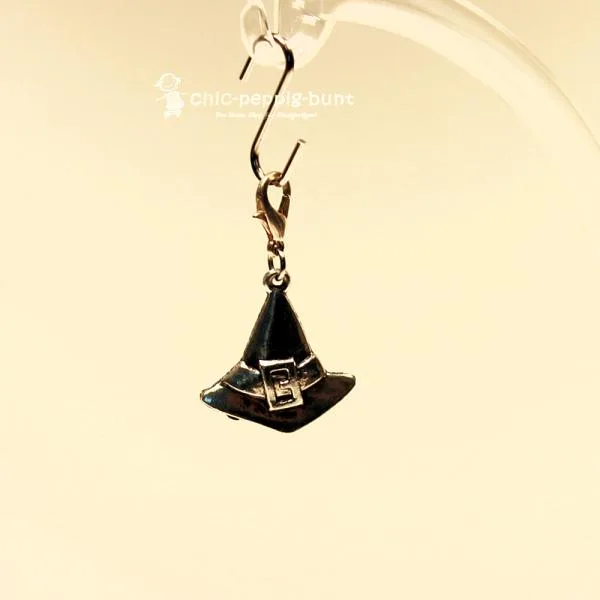 Charms Anhänger Helloween Hexenhut - charms anhaenger hexen hut versilbert helloween fasching karabiner