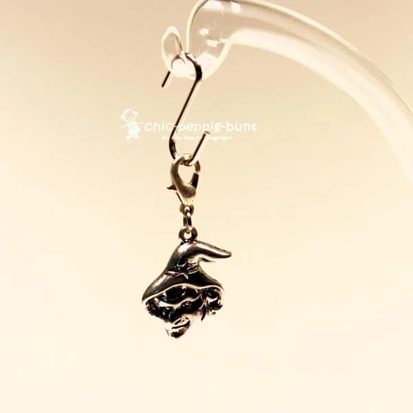 Charms Anhänger Helloween Hexenkopf - charms anhaenger hexen kopf versilbert helloween fasching karabiner