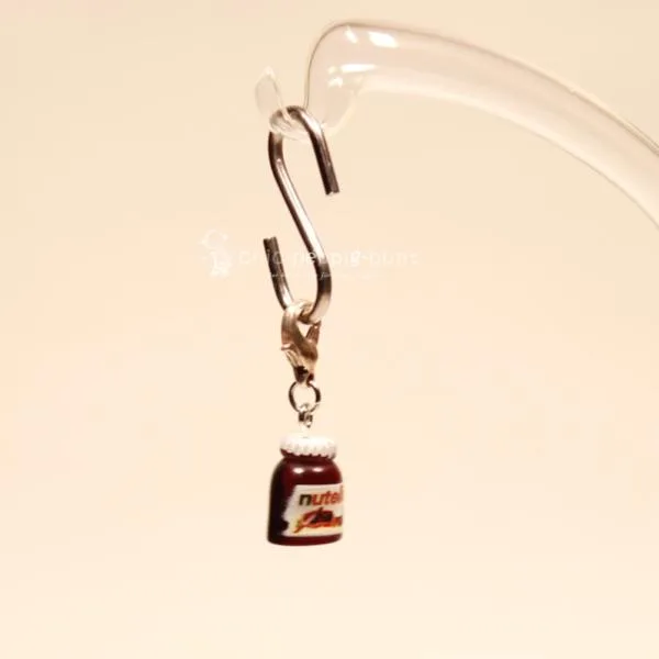 Charms Anhänger mini Nutella Glas braun - charms anhaenger nutella glas braun versilbert