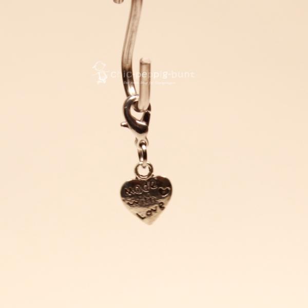 Charms Anhänger mini Herz `made with love` versilbert