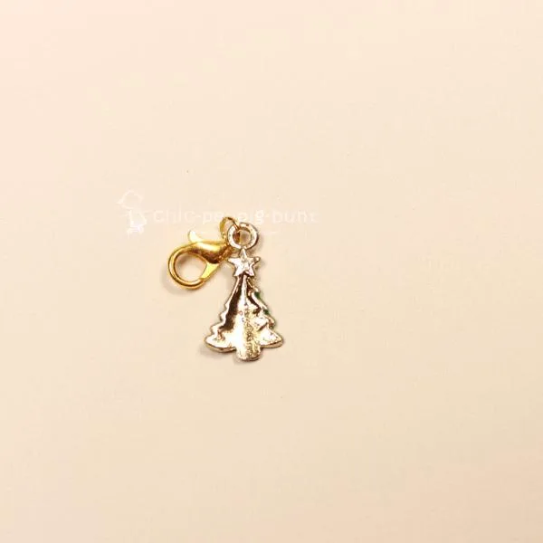 Charmsanhänger Weihnachten mini Baum grün - charms anhaenger weihnachten christbaum gruen mini vergoldet