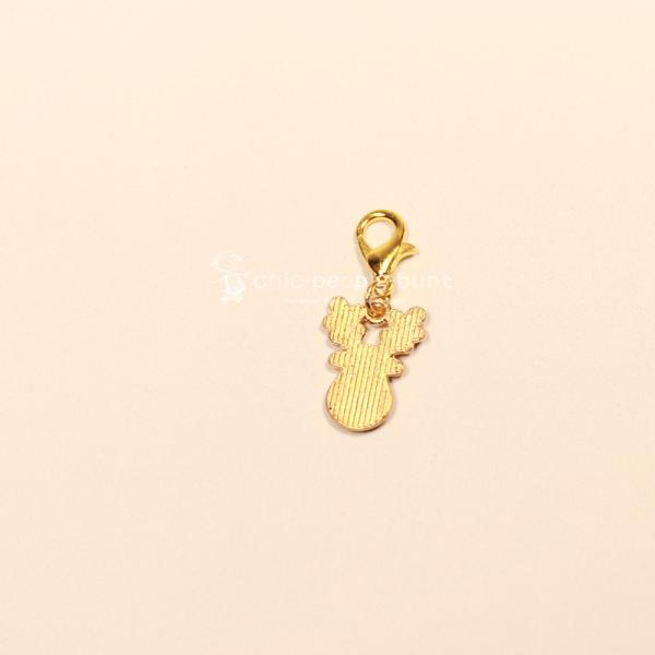 Charmsanhänger Weihnachten Elch mini weiss vergoldet