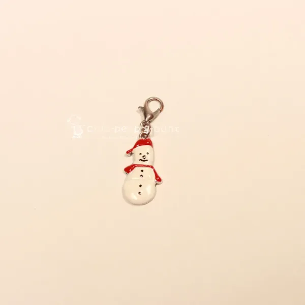 Charmsanhänger Weihnachten Schneemann weiss versilbert - charms anhaenger weihnachten schneemann versilbert