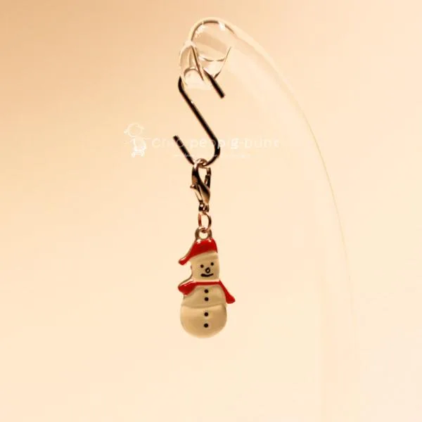 Charmsanhänger Weihnachten Schneemann weiss versilbert - charms anhaenger weihnachten schneemann versilbert