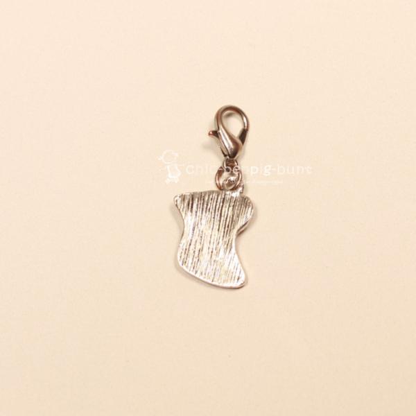 Charmsanhänger Weihnachten Nikolaussocke rot mit blauer Schleife